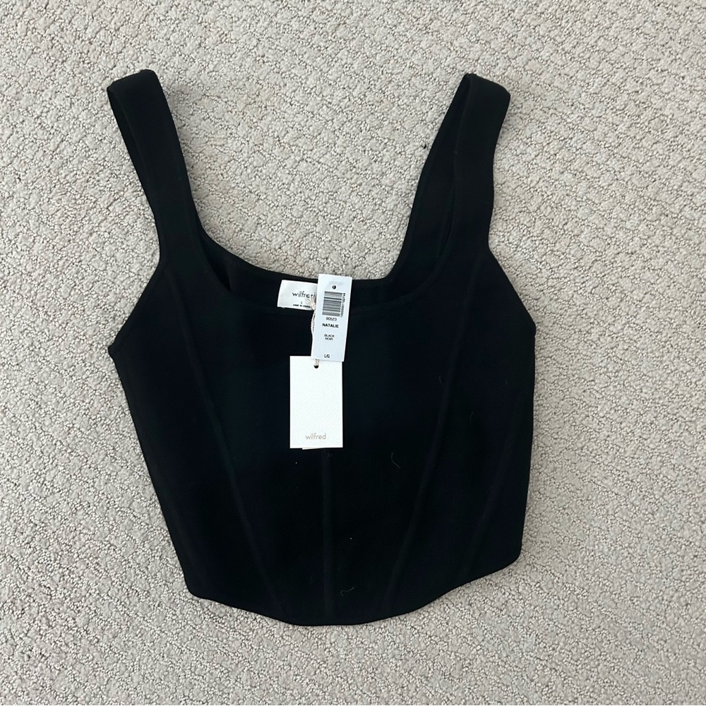 Aritzia Wilfred Natalie Corset Top in black